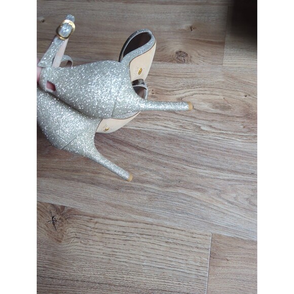 Stuart Weitzman Nudistsong Nudist Heel Sandals Womens 7 Fine Glitter - Picture 10 of 15